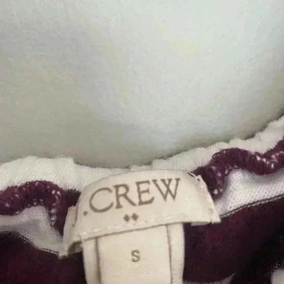 J.Crew off shoulder maroon striped top small - Picture 3 of 4